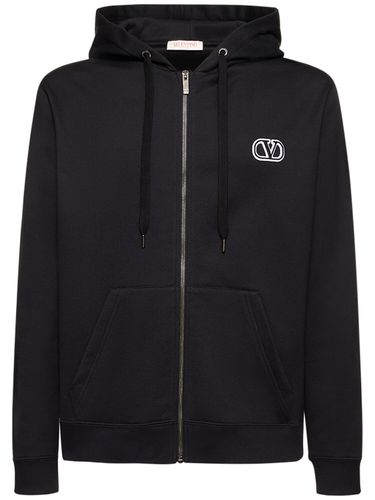 Cotton Sweatshirt Hoodie W/ Logo - VALENTINO - Modalova