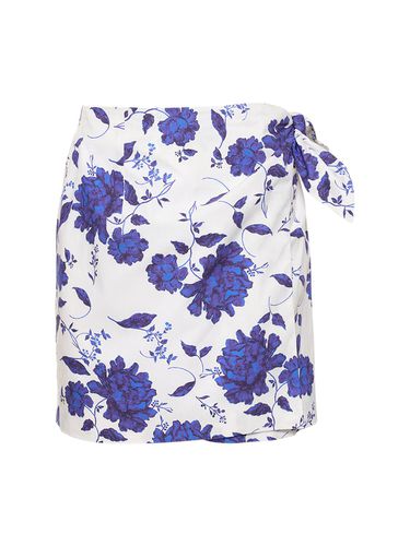 Imy Printed Cotton Mini Wrap Skirt - EMILIA WICKSTEAD - Modalova