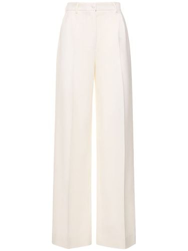 Wool Cady High Rise Wide Leg Pants - DOLCE & GABBANA - Modalova