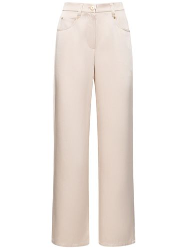 High Rise Satin Straight Pants - BRUNELLO CUCINELLI - Modalova