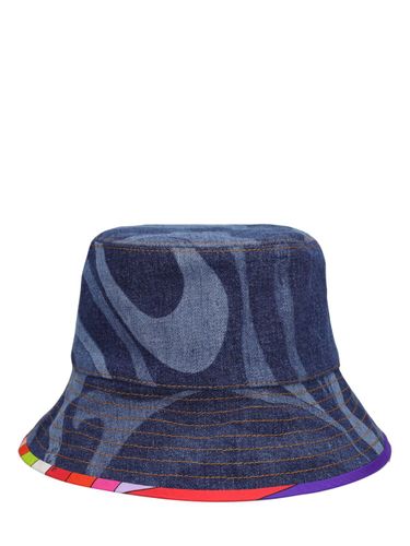 Lasered Denim Bucket Hat - PUCCI - Modalova