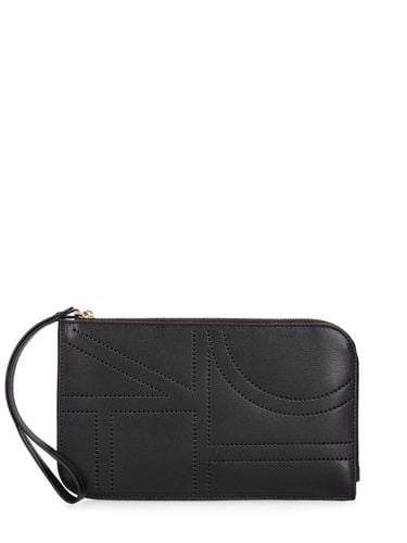 Monogram Wristlet Leather Clutch - TOTEME - Modalova