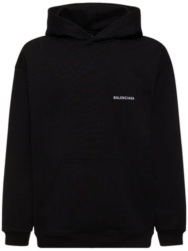 Logo Embroidery Cotton Hoodie - BALENCIAGA - Modalova