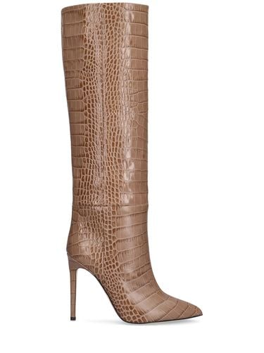 Mm Croc Embossed Leather Tall Boots - PARIS TEXAS - Modalova