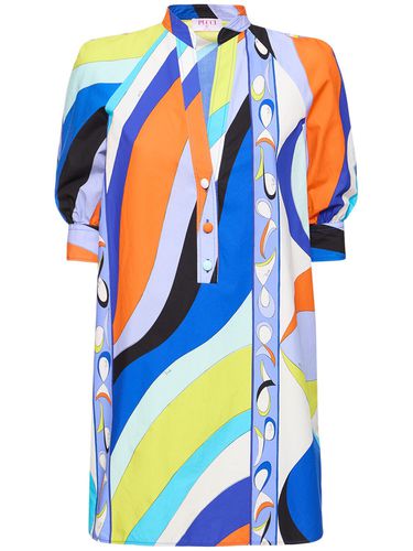 Pesci Printed Cotton Poplin Mini Dress - PUCCI - Modalova