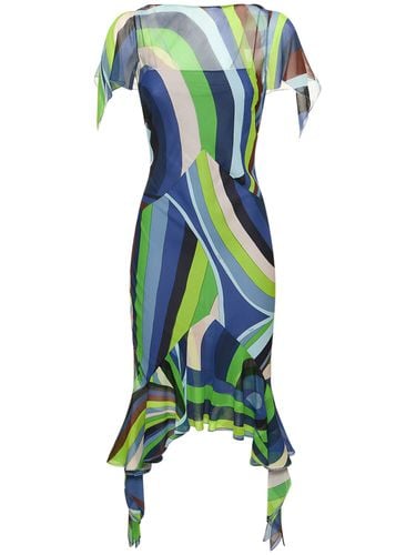 Vestito Midi Iride In Chiffon Di Seta Stampato - PUCCI - Modalova