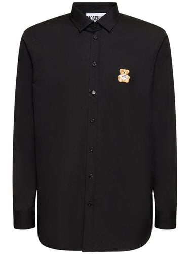 Toy Embroidered Cotton Poplin Shirt - MOSCHINO - Modalova