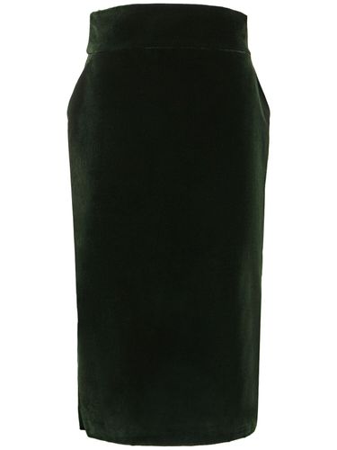 High Rise Cotton Velvet Midi Skirt - ALEXANDRE VAUTHIER - Modalova