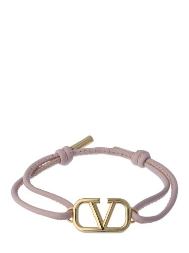 V Logo Sliding Leather Bracelet - VALENTINO GARAVANI - Modalova