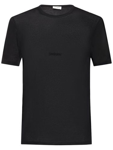 Classic Old School Viscose T-shirt - SAINT LAURENT - Modalova