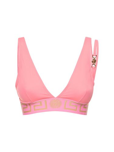 Greca Logo Bikini Top W/strap - VERSACE - Modalova