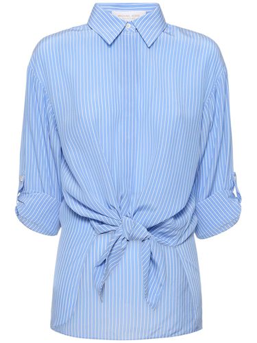 Striped Silk Crepe Shirt - MICHAEL KORS COLLECTION - Modalova