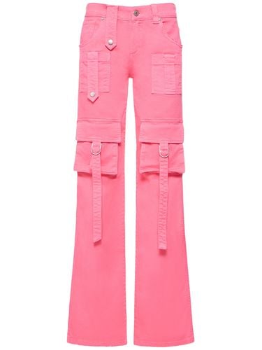 Denim Cargo Low Waist Straight Jeans - BLUMARINE - Modalova