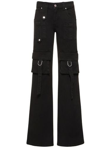 Denim Cargo Low Waist Straight Jeans - BLUMARINE - Modalova