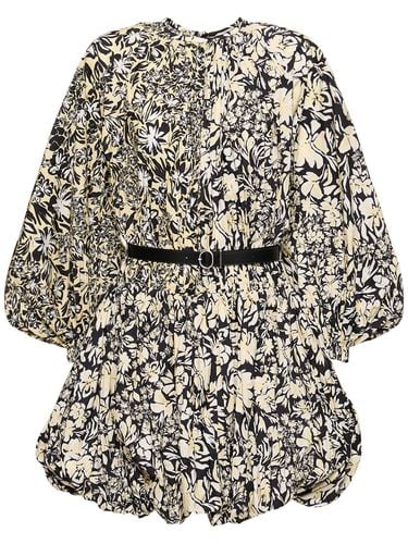 Printed Taffeta Mini Dress W/belt - JIL SANDER - Modalova