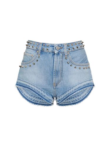 Studded Denim Mini Shorts - ALESSANDRA RICH - Modalova