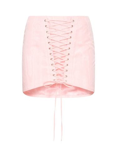 Lace-up Moiré Mini Skirt - ALESSANDRA RICH - Modalova