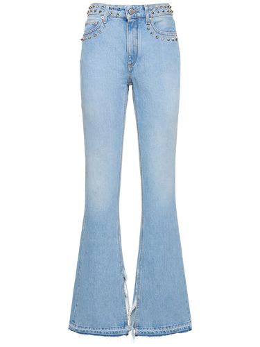 Mid Rise Studded Denim Flared Jeans - ALESSANDRA RICH - Modalova