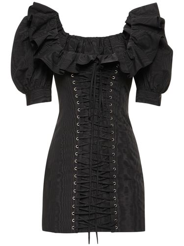 Moiré Mini Dress W/ Lace-up Detail - ALESSANDRA RICH - Modalova