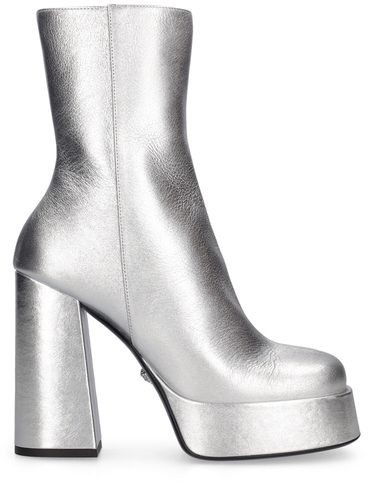 Mm Metallic Leather Boots - VERSACE - Modalova