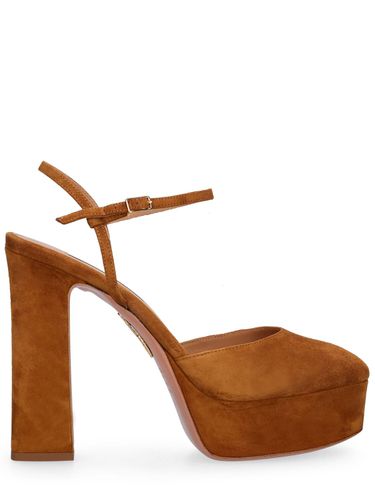 Mm Groove Plateu Suede Pumps - AQUAZZURA - Modalova