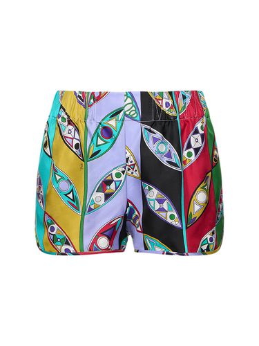 Shorts Cortos De Sarga De Seda Estampados - PUCCI - Modalova