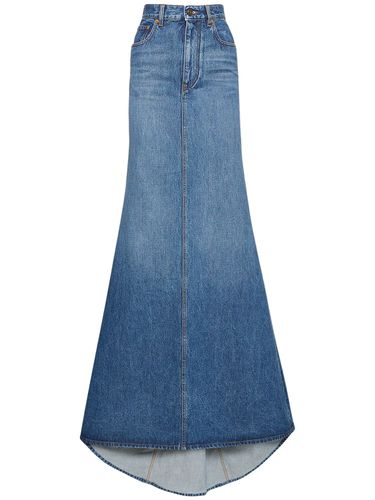 High Waist Denim Long Skirt - VALENTINO - Modalova