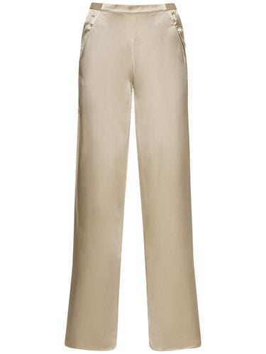 Silk Satin Low Rise Wide Pants - CHRISTOPHER ESBER - Modalova