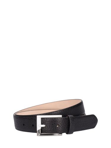 Enameled Buckle Leather Belt - MAISON MARGIELA - Modalova