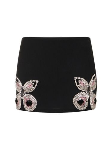 Butterfly Embellished Wool Mini Skirt - AREA - Modalova