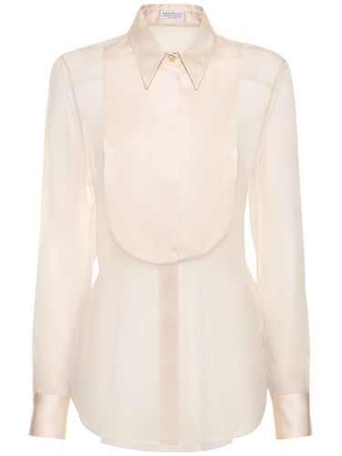 Crispy Sheer Silk Chiffon Shirt - BRUNELLO CUCINELLI - Modalova