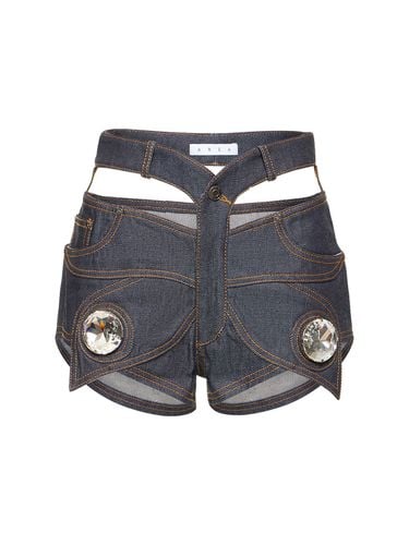 Hotpants Aus Raww-baumwolldenim „butterfly“ - AREA - Modalova