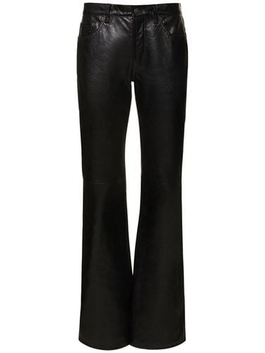 Mid Rise Straight Leather Pants - ACNE STUDIOS - Modalova