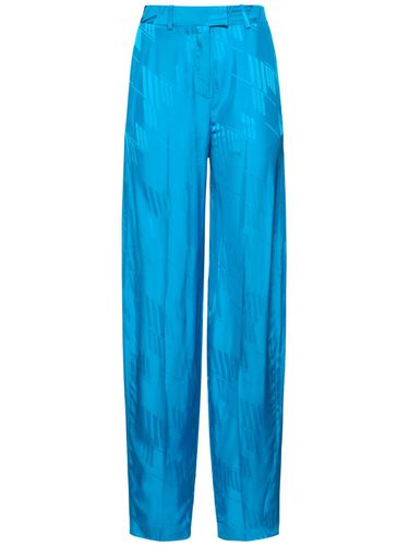 Jagger Logo Jacquard Satin Wide Pants - THE ATTICO - Modalova