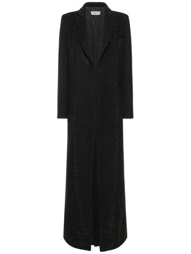 Embellished Wool Blend Long Coat - GIUSEPPE DI MORABITO - Modalova