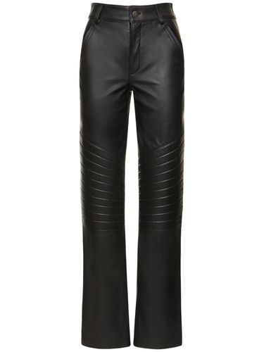 Leather Straight Pants - GIUSEPPE DI MORABITO - Modalova