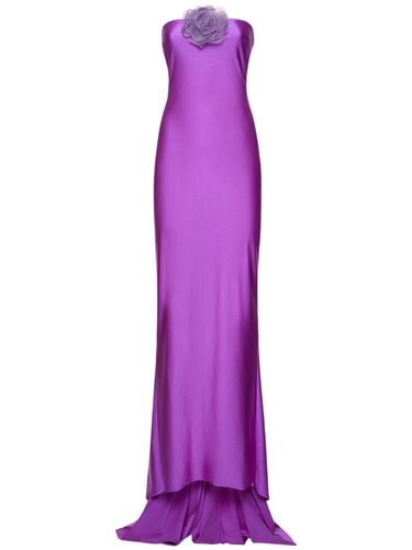 Shiny Jersey Strapless Long Dress - GIUSEPPE DI MORABITO - Modalova