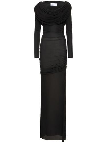 Viscose Jersey Hooded Long Dress - GIUSEPPE DI MORABITO - Modalova