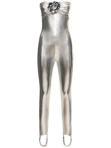 Strapless Laminated Jersey Jumpsuit - GIUSEPPE DI MORABITO - Modalova