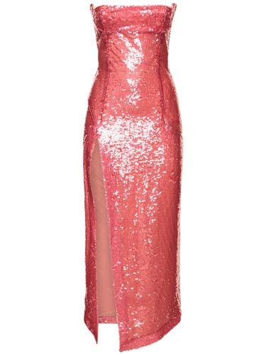 Sequined Strapless Midi Dress - THE ATTICO - Modalova