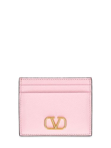 V Logo Soft Leather Card Holder - VALENTINO GARAVANI - Modalova