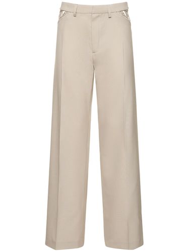 Wool Interlock Mid Rise Wide Pants - DION LEE - Modalova