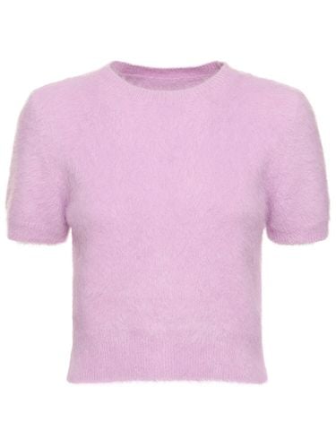 Angora Blend Knit Cropped Sweater - MAISON MARGIELA - Modalova