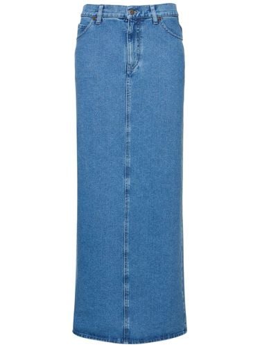 Wool Blend Denim Long Skirt - GIUSEPPE DI MORABITO - Modalova