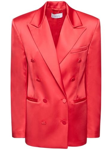 Double Breasted Boxy Satin Blazer - GIUSEPPE DI MORABITO - Modalova