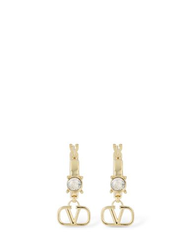 Mini V Logo Signature Hoop Earrings - VALENTINO GARAVANI - Modalova