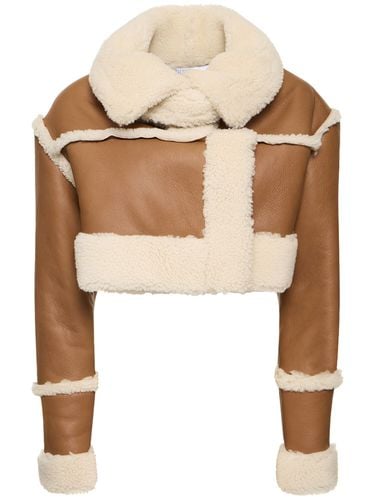 Shearling Cropped Jacket - GIUSEPPE DI MORABITO - Modalova