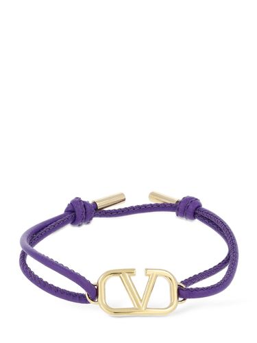 V Logo Sliding Leather Bracelet - VALENTINO GARAVANI - Modalova