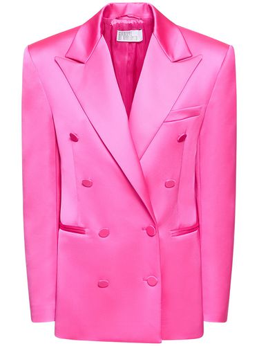 Double Breasted Boxy Satin Blazer - GIUSEPPE DI MORABITO - Modalova