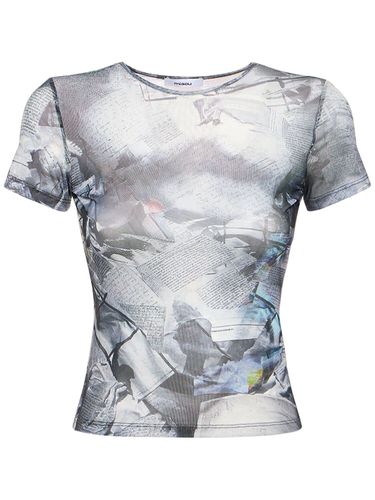 Printed Stretch Tech Crop T-shirt - MIAOU - Modalova